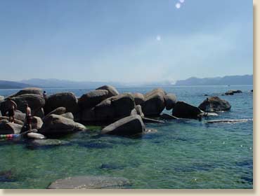 Sandy Beach with Big Rocks